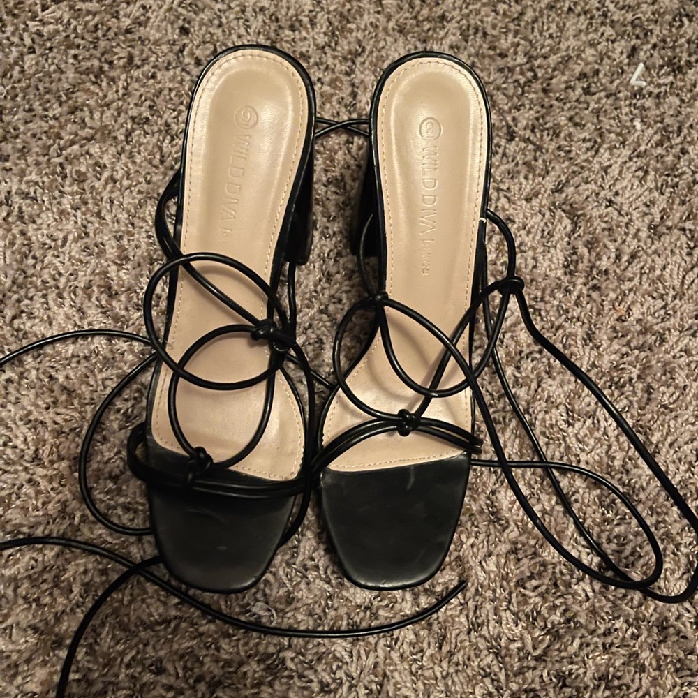 Black Strappy Heels